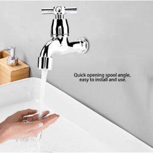 GOTOTOP Sink Faucet Water Faucet ABS Washing Machine Faucet Sink Basin Cold Water Tap with Single Spout and Handle for Kitchen Sink Bathroom Bathtub(Cross)