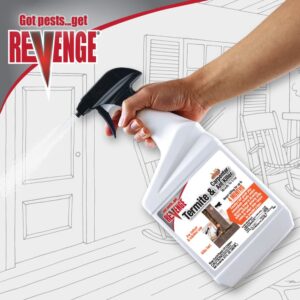 Bonide Revenge Termite & Carpenter Ant Killer Spray, 32 oz Ready-to-Use Long Lasting Pesticide for Indoors and Outdoors