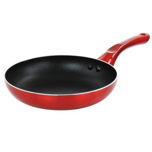 better chef 8in silver metallic non stick gourmet fry pan in red