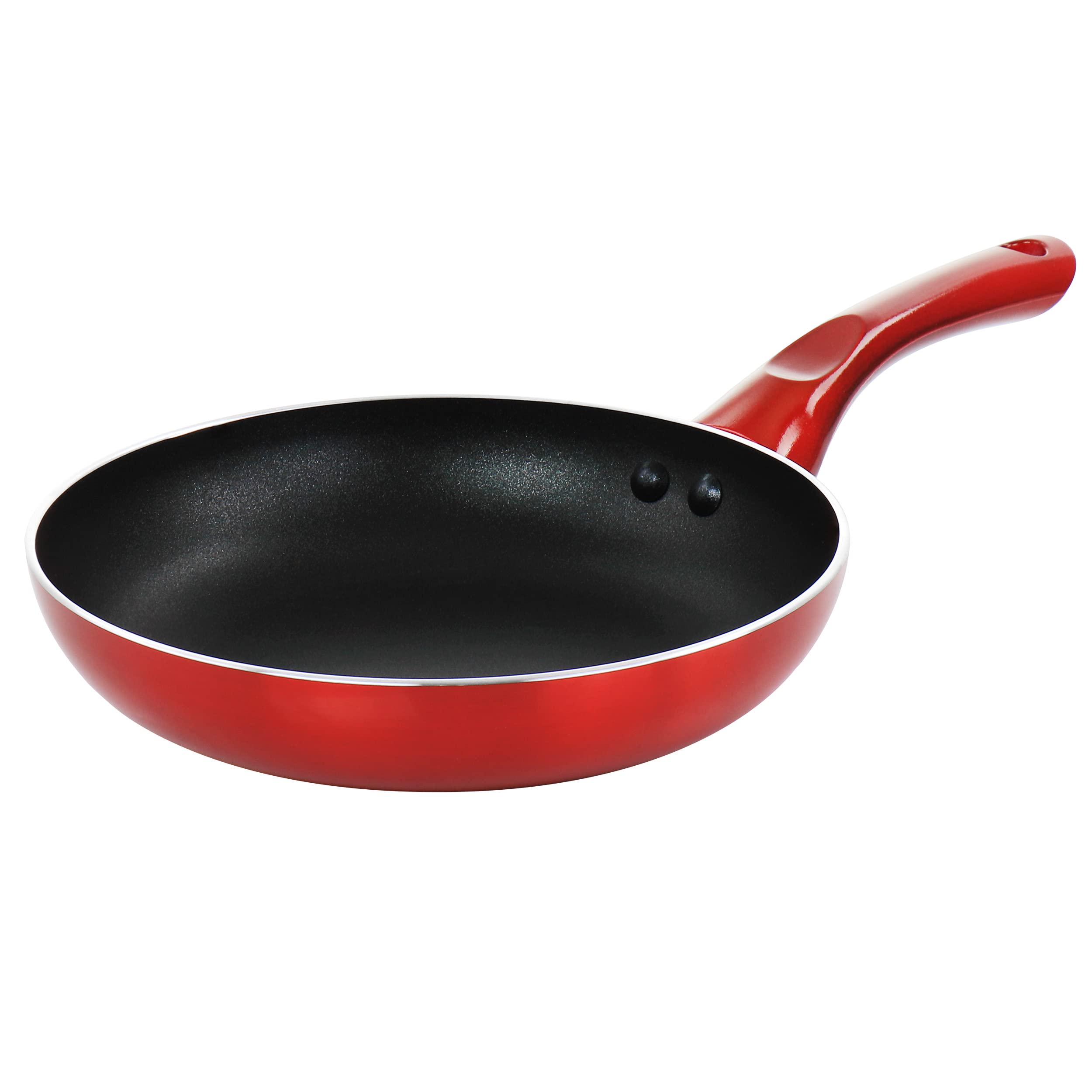 Better Chef 8in Silver Metallic Non Stick Gourmet Fry Pan in Red