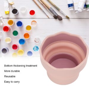 Folding Painting Brush Washing Bucket, Foldable Water Pot & Brush Holder Silicone Washing Bucket for Watercolor Acrylic Oil Painting()