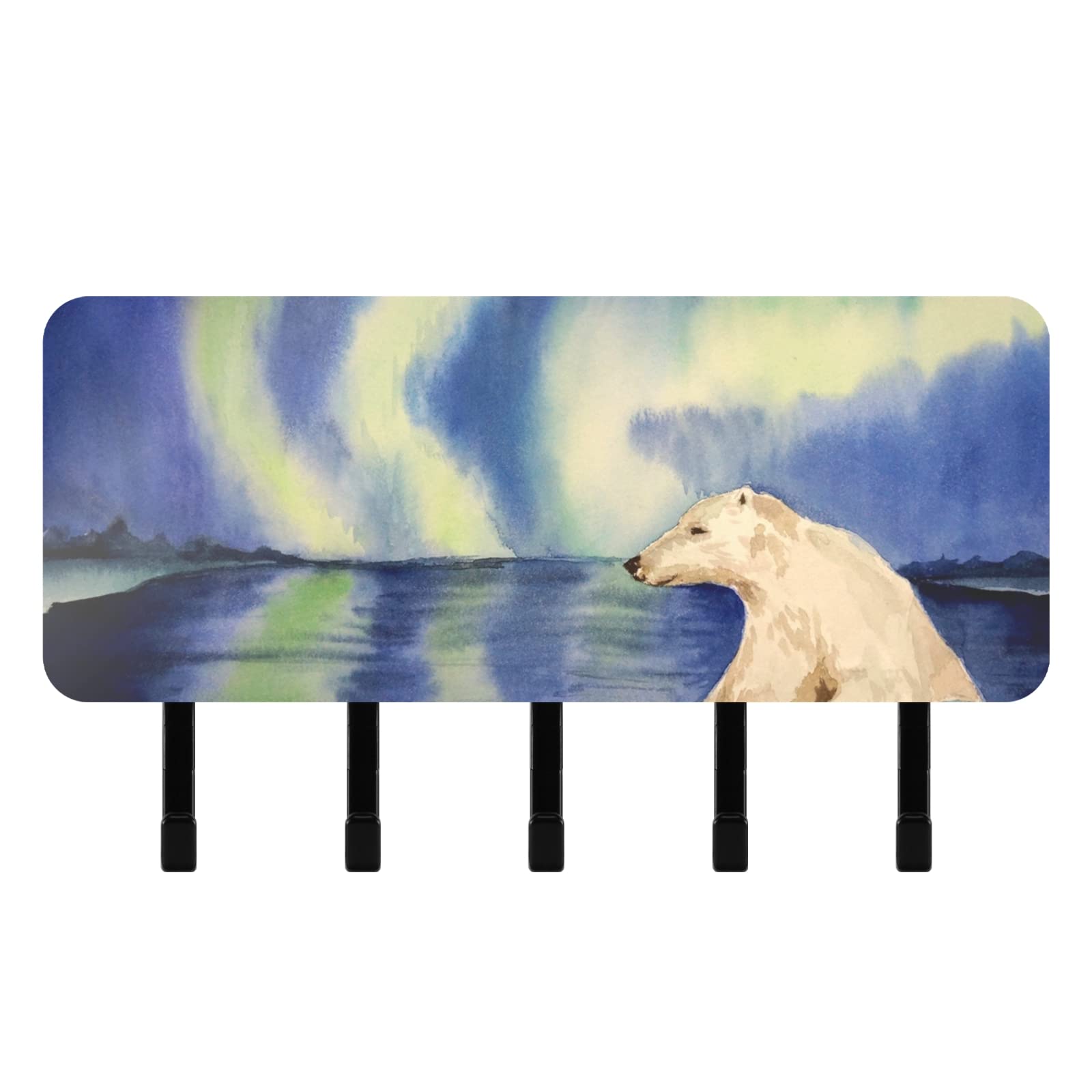 SUABO Key Holder for Wall Decorative, Mail Holder Wall Mount, Polar Bear Wall Hooks for Hanging