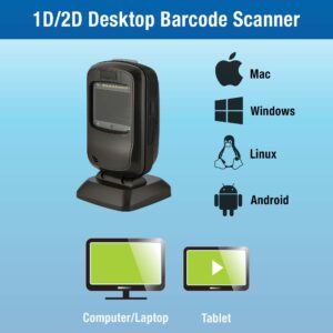 Star Micronics BSD-FR4080 Desktop USB 1D/2D Barcode Scanner Compatible with mC-Print and mPOP, Black