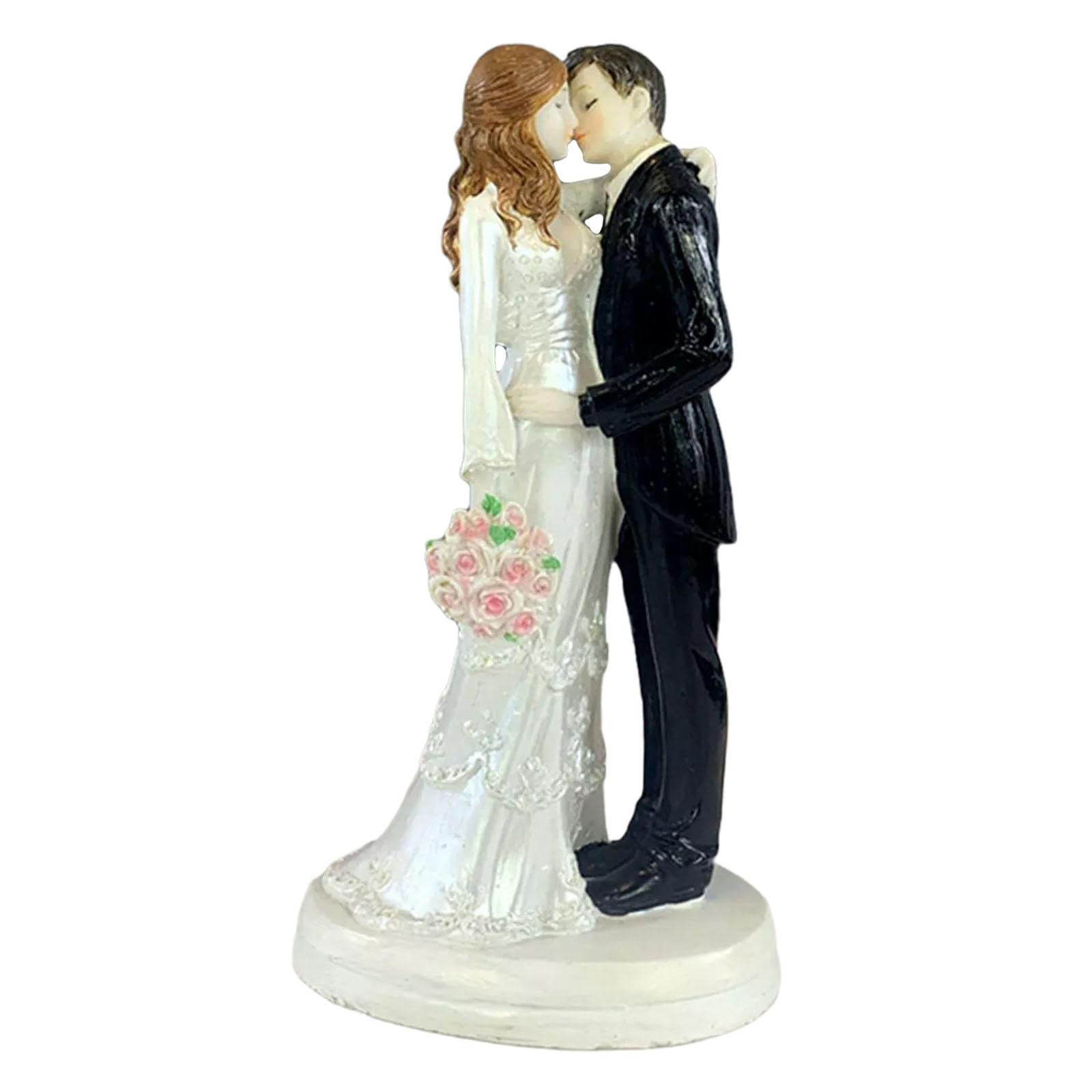 shamjina Cake Topper Bride and Groom Figure Wedding Couple Figure Wedding Engagement Party Decorations for Wedding Valentine's Day parties decoration of cake, E