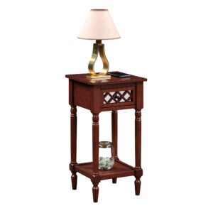 Convenience Concepts French Country Khloe Deluxe 1 Drawer Accent Table with Shelf, Blue