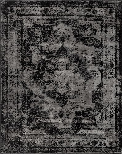 Well Woven Patras Black Vintage Oriental Medallion Area Rug 8x10 (7'10" x 9'10")