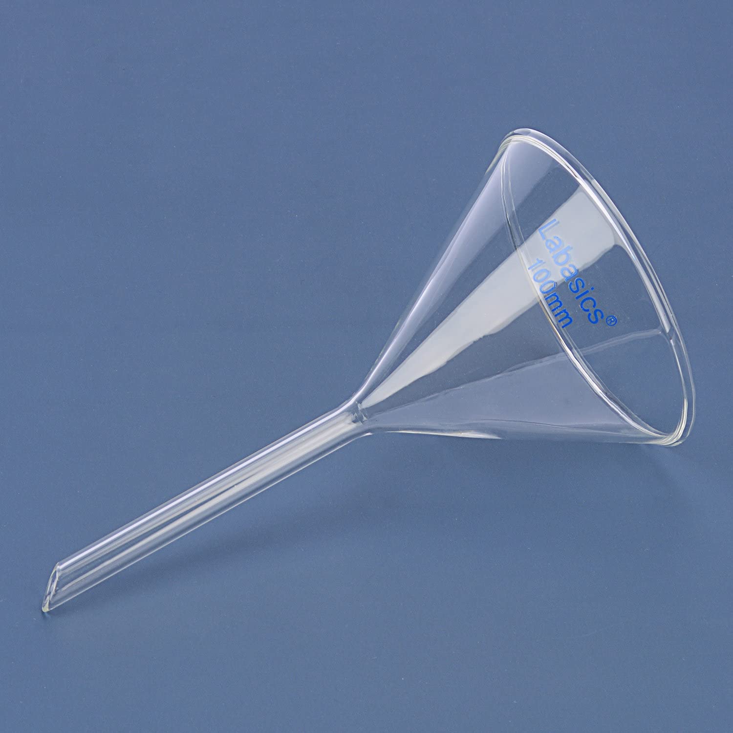 Labasics 2-Pack Glass Heavy Wall Funnel Borosilicate Glass Funnel, Short Stem 100 mm Diameter, 100 mm Stem Length