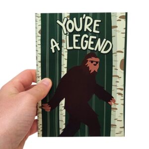 Sleazy Greetings Funny Happy Father's Day Card From Kids Daughter Son | Sasquatch Bigfoot Birthday Card For Dad | Dirty Adult Friend Bday Card with Envelope