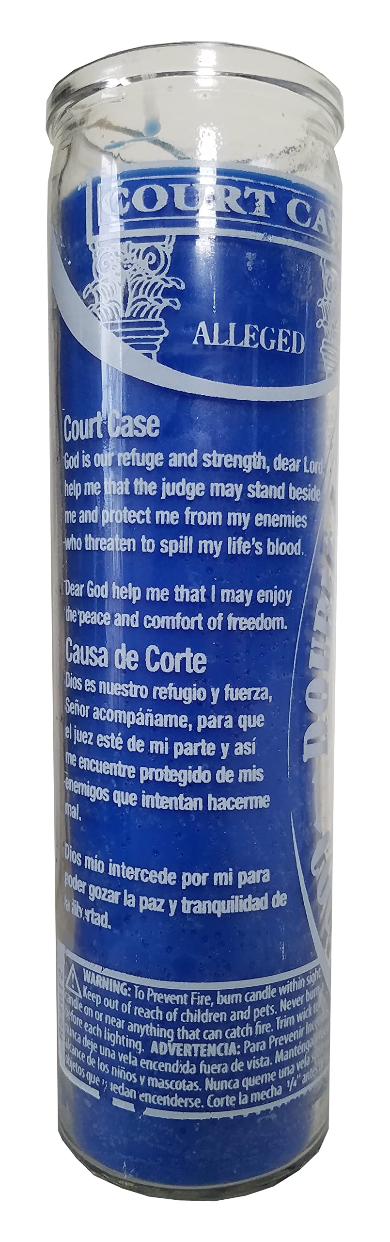 Staci19 Court Case Blue Pillar Candle