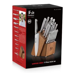 Cangshan Sanford Series 1027051 German Steel 17-Piece Knife Block Set