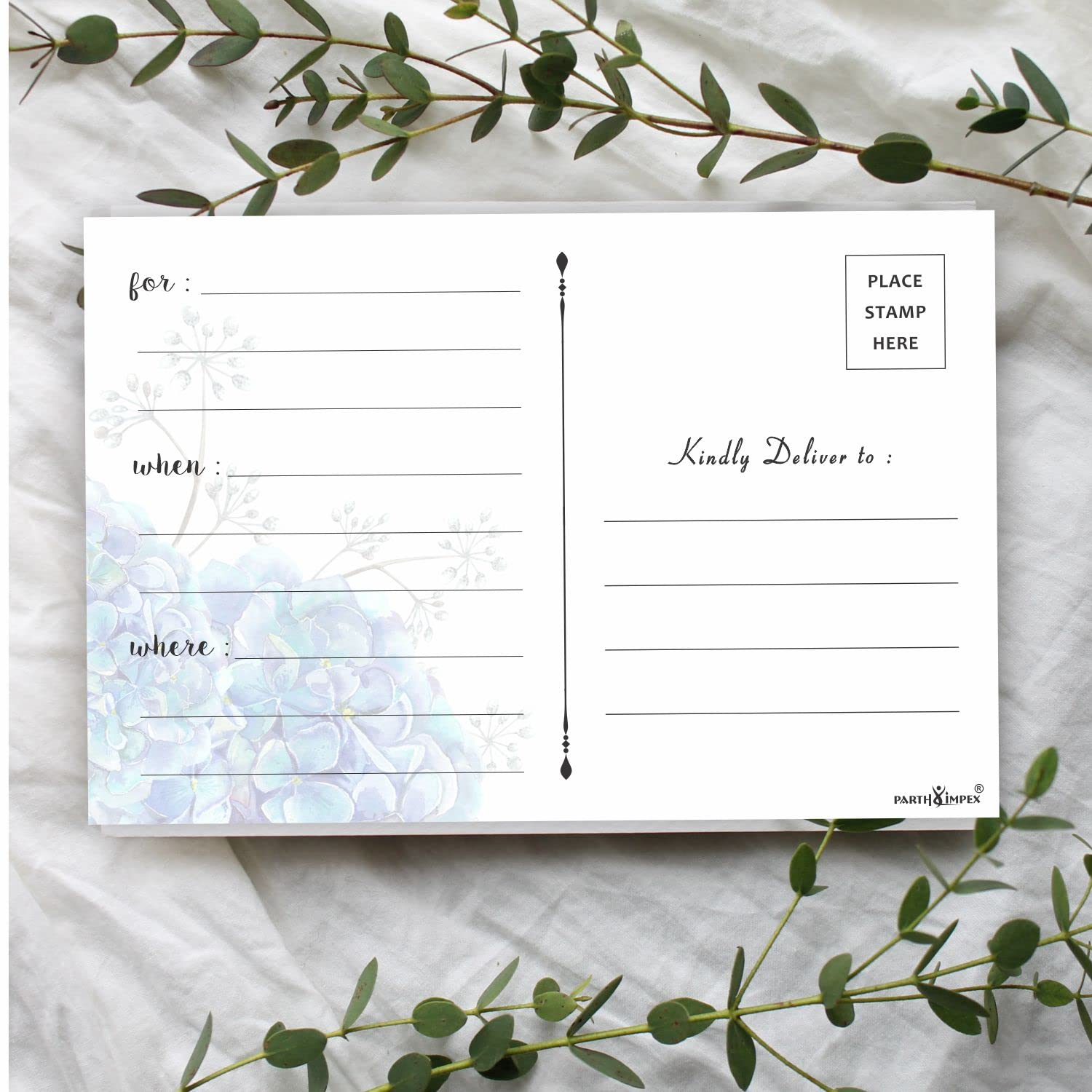 PARTH iMPEX Save The Date Postcards - (Pack of 50) 4" x 6" with Mailing Side for Wedding Engagement Anniversary Bridal Baby Shower Birthday Invitation Event Reminder Cards - Chalkboard