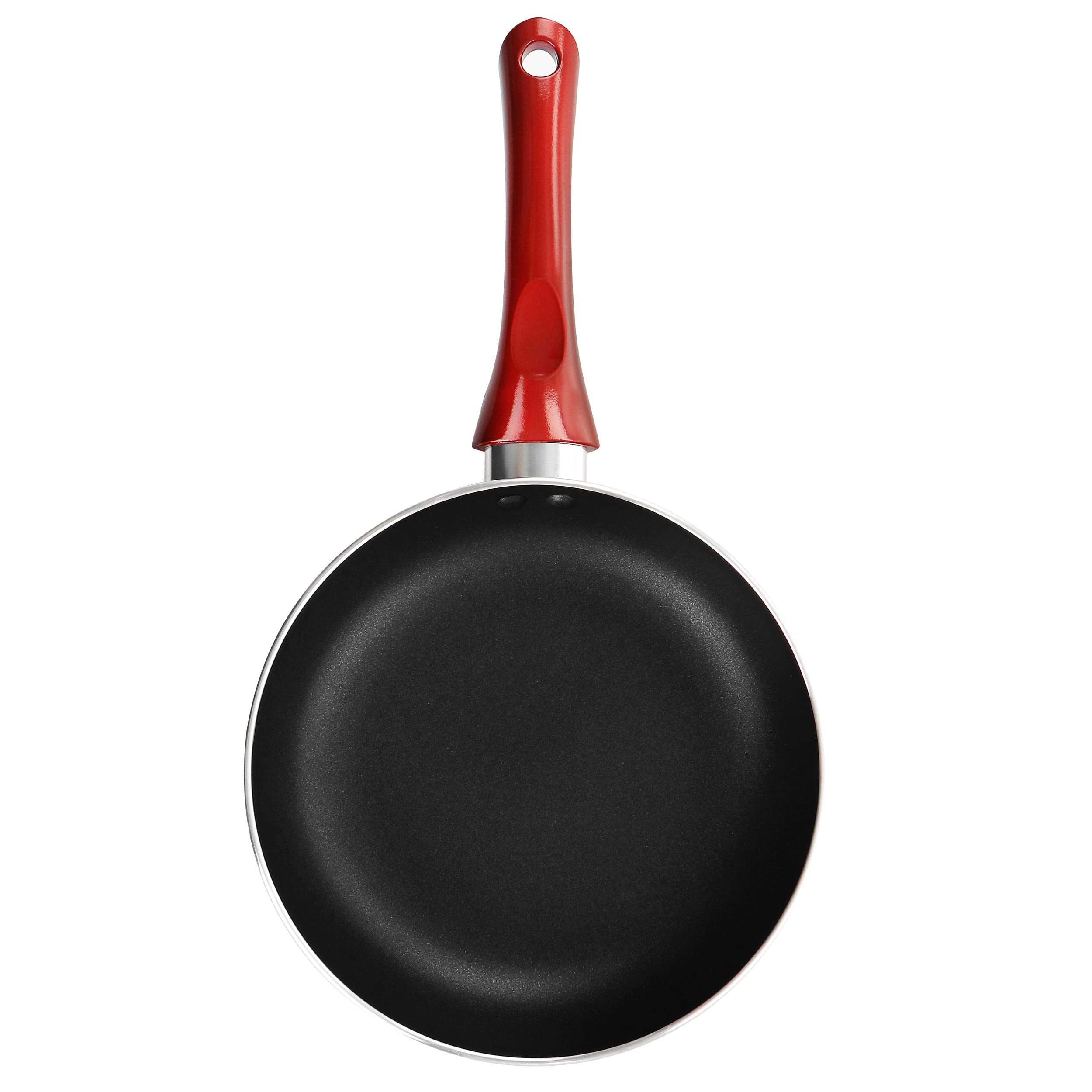 Better Chef 8in Silver Metallic Non Stick Gourmet Fry Pan in Red