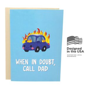 Sleazy Greetings Funny Happy Father's Day Greeting Card | Cheeky Birthday Card For Dad | Bday Card with Envelope (When In Doubt Call Dad)