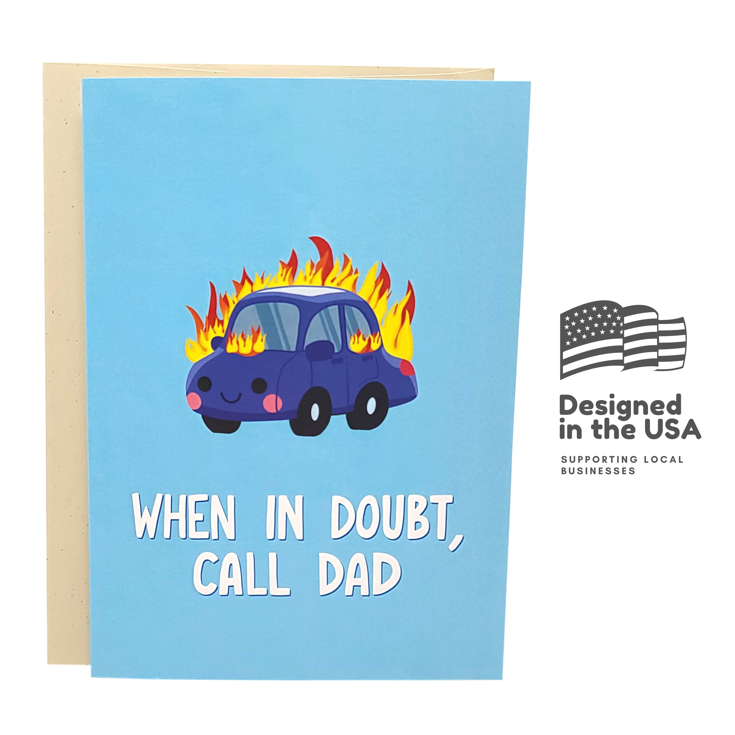 Sleazy Greetings Funny Happy Father's Day Greeting Card | Cheeky Birthday Card For Dad | Bday Card with Envelope (When In Doubt Call Dad)