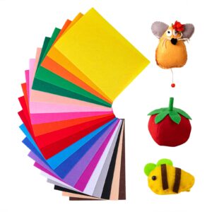 haofeijh 20pcs felt sheets,7.9 * 11.7nch craft felt squares 20 assorted colors felt papers for craft1mm stiff felt felt pack diy craft sewing non-woven felt fabric for kids, school supplies