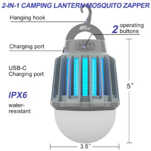 Wisely Bug Zapper Outdoor Electric, USB-C Rechargeable Mosquito Killer Lantern Lamp, Portable Insect Electronic Zapper Indoor Trap, with LED Light, 3-Pack (Multi Color)