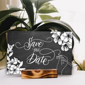 PARTH iMPEX Save The Date Postcards - (Pack of 50) 4" x 6" with Mailing Side for Wedding Engagement Anniversary Bridal Baby Shower Birthday Invitation Event Reminder Cards - Chalkboard