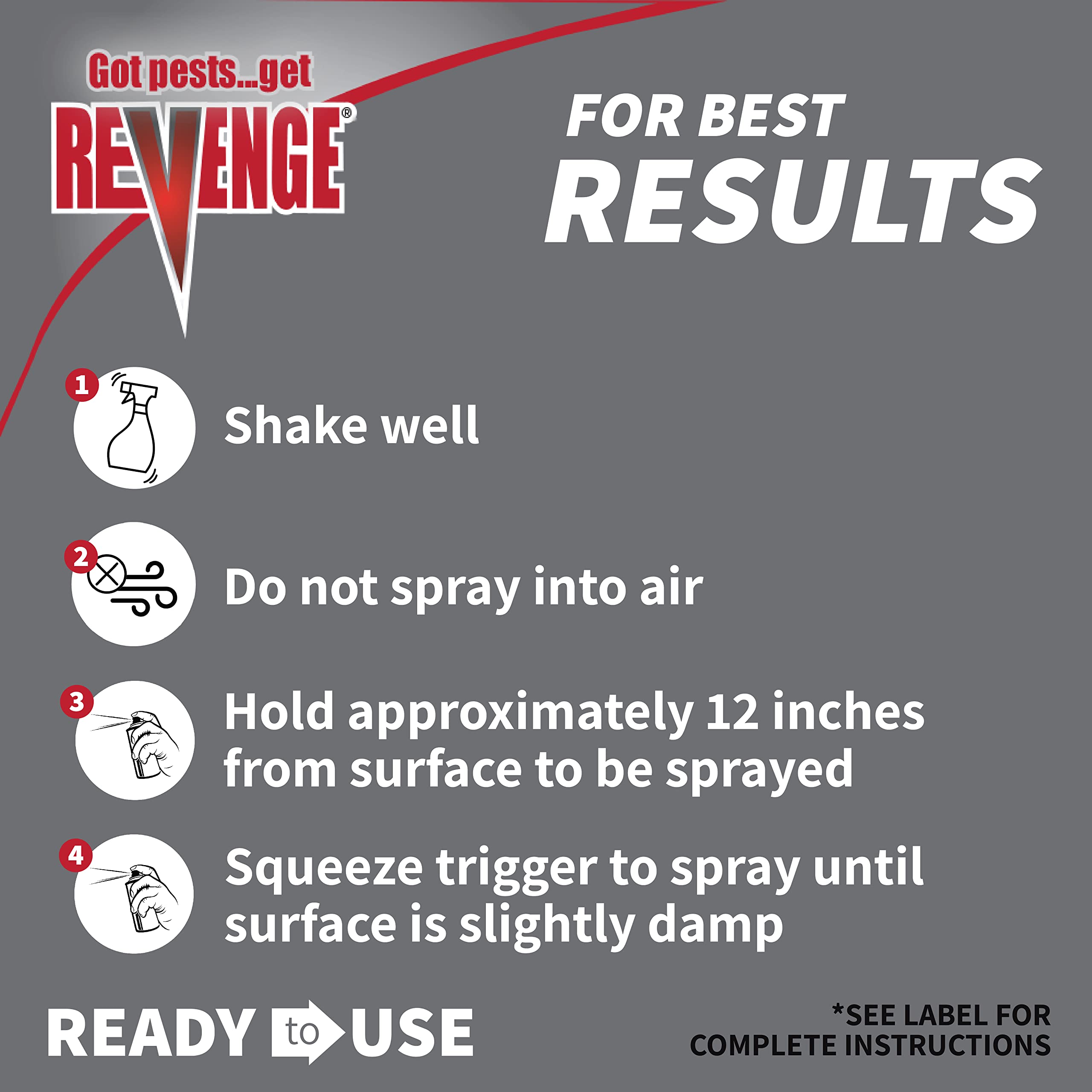 Bonide Revenge Termite & Carpenter Ant Killer Spray, 32 oz Ready-to-Use Long Lasting Pesticide for Indoors and Outdoors