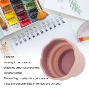 Folding Painting Brush Washing Bucket, Foldable Water Pot & Brush Holder Silicone Washing Bucket for Watercolor Acrylic Oil Painting()