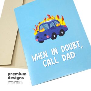 Sleazy Greetings Funny Happy Father's Day Greeting Card | Cheeky Birthday Card For Dad | Bday Card with Envelope (When In Doubt Call Dad)