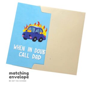 Sleazy Greetings Funny Happy Father's Day Greeting Card | Cheeky Birthday Card For Dad | Bday Card with Envelope (When In Doubt Call Dad)