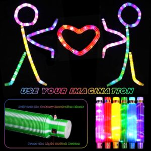 Gigilli 24 Pack Glow Sticks Party Favors for Kids 4-8-12, Christmas Stocking Goodie Bags Stuffers Light up Pop Tubes, Bulk Glow Necklace Bracelet Birthday New Years Eve Glow in the Dark Party Supplies