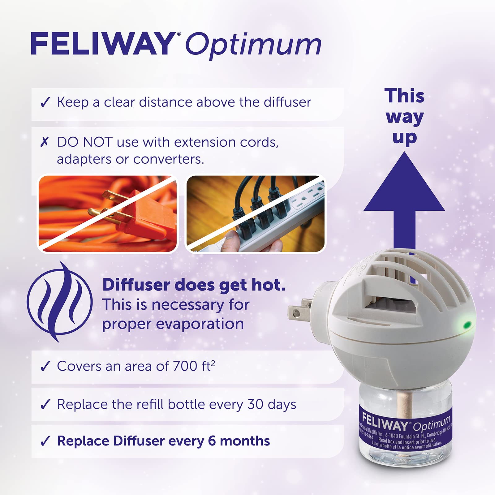 FELIWAY Optimum 30 Day Diffuser Refill - Calms Cats Better Than Ever - Helps with More Signs of Cat Stress, in More Situations (Refill D921 - use with FELIWAY OPTIMUM Cat Pheromone Diffuser)