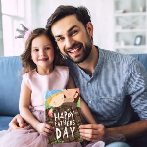 Doumeny 24 Sets Happy Father's Day Greeting Cards with Envelopes 6 Assortment Father Day Note Cards Best Dad Ever Paper Gift Cards Father's Day Message Blank Cards for Father Party Birthday Wrapping