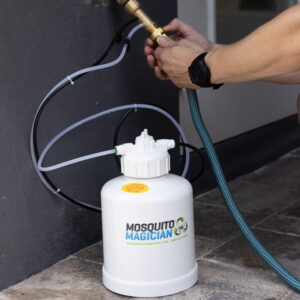 Mosquito Magician Hose Injection System with 1 Gallon Liquid Concentrate - User-Friendly - for Small to Mid-Size Yards - Kills Mosquitoes, Fleas, Fire Ants - Apply to Plants, Grass, and Exterior Walls