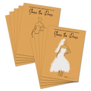 bridal shower game - guess the dress cards games - unique wedding shower games ideas - fun wedding party favor decor - engagement/bachelorette party games supplies & activities - 30 game cards(d02)