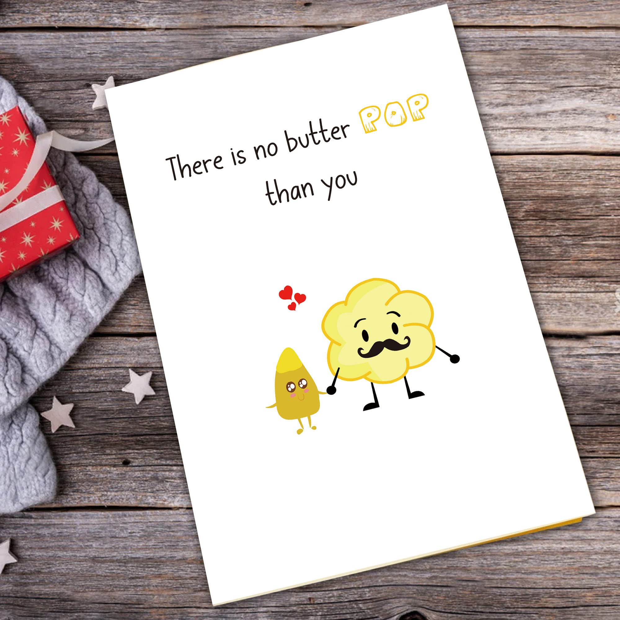 Comting Thanks Dad Card, Pun Popcorn Father's Day Card, Heartfelt Birthday Card for Dad Daddy