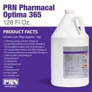 PRN Pharmacal Optima 365 - Essential Fatty Acids Nutritional Supplement for Cats & Dogs - with Omega-3, Omega-6, Omega-9, & Other Vitamins & Minerals to Support Overall Pet Health - 1 Gallon