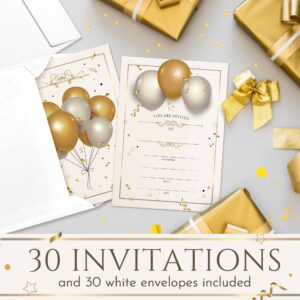 30 Pack Glossy Birthday Party Invitations with Envelopes , Birthday Invites , Birthday Invitation , Invitation Cards , Birthday Invitation Cards