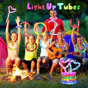 24 Pcs Glow Sticks Party Favors for Kids,Light Up Tubes Fidget Toys,Glow in The Dark Party Supplies Camping Toys, LED Bracelet Necklace Christmas Goodie Bag Stuffers Birthday Return Gifts