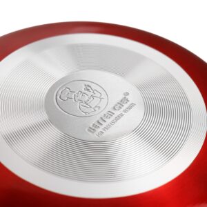 Better Chef 8in Silver Metallic Non Stick Gourmet Fry Pan in Red