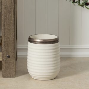 ql design modern style hight quality polyresin wastebasket, garbage receptacle bin for bathrooms, powder rooms, kitchens, home offices