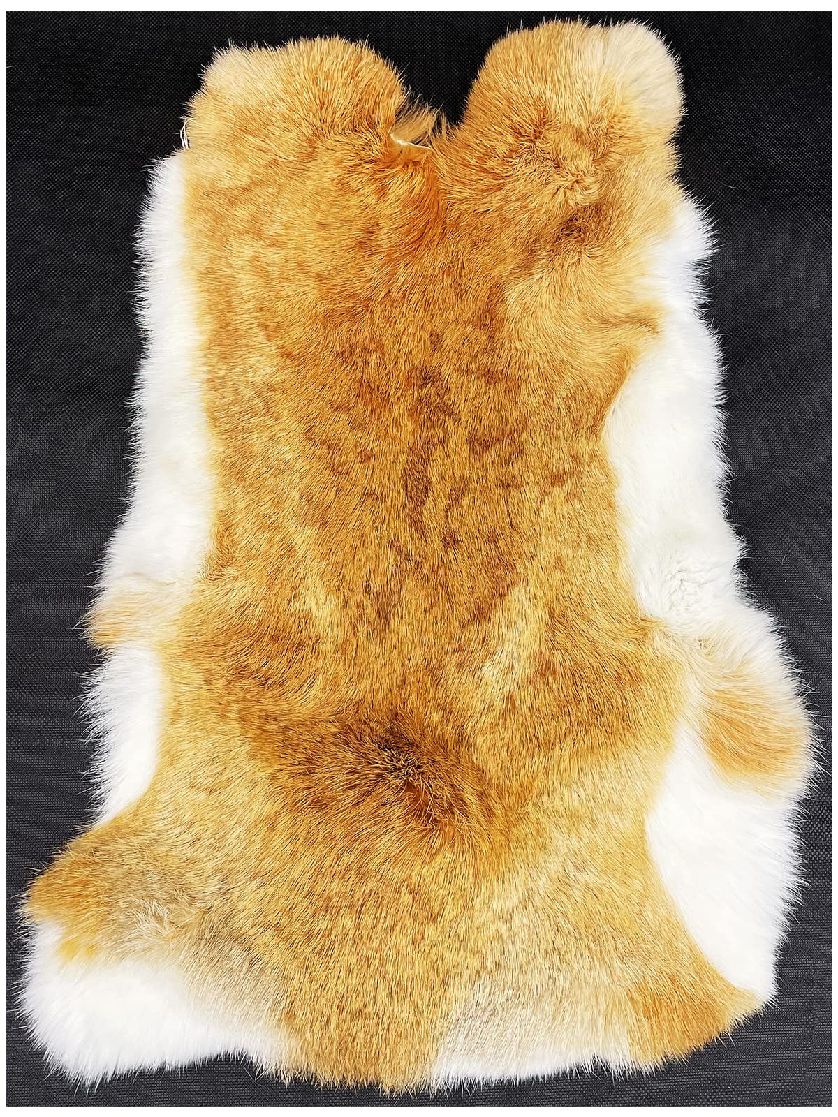 Forssils Natural Rabbit Fur Pelt(10" by 15") Rabbit Hide Sewing Quality Hide Leather -Soft Professionally Tanned (Golden,1Pcs)