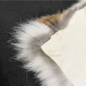 Forssils Natural Rabbit Fur Pelt(10" by 15") Rabbit Hide Sewing Quality Hide Leather -Soft Professionally Tanned (Golden,1Pcs)