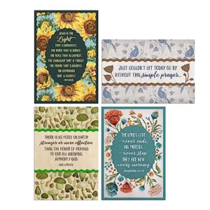 DaySpring - The Lord's Love Never Ends - 4 Floral Desgin Assortment with Scripture - 12 Boxed Praying for You Cards & Envelopes (J9176)