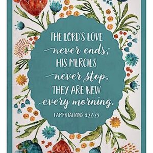 DaySpring - The Lord's Love Never Ends - 4 Floral Desgin Assortment with Scripture - 12 Boxed Praying for You Cards & Envelopes (J9176)