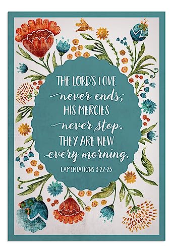 DaySpring - The Lord's Love Never Ends - 4 Floral Desgin Assortment with Scripture - 12 Boxed Praying for You Cards & Envelopes (J9176)