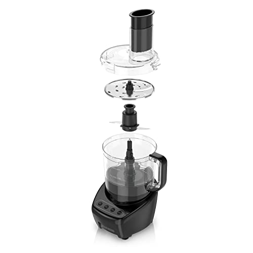 BLACK+DECKER Food Processor and Vegetable Chopper, Stainless Steel Blade, 8-Cup Capacity, 450W Power with Attachments to Shred, Slice, Mince, Grind, and Puree