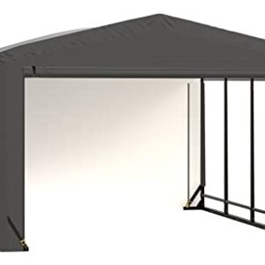 ShelterLogic ShelterTube Garage & Storage Shelter, 12' x 18' x 8' Heavy-Duty Steel Frame Wind and Snow-Load Rated Enclosure, Gray