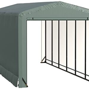 ShelterLogic ShelterTube Garage & Storage Shelter, 10' x 27' x 10' Heavy-Duty Steel Frame Wind and Snow-Load Rated Enclosure, Green