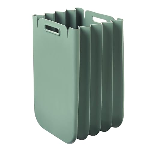 Guzzini 25 Litre Storage Container - Eco Packly Foldable for Storage | Multi - Purpose Container for Storage, Home Recycling, Bin | 100% Recycled Plastic - Kitchen, Garage, Bedroom Use (Sage Green)