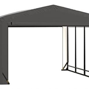 ShelterLogic ShelterTube Garage & Storage Shelter, 12' x 18' x 8' Heavy-Duty Steel Frame Wind and Snow-Load Rated Enclosure, Gray