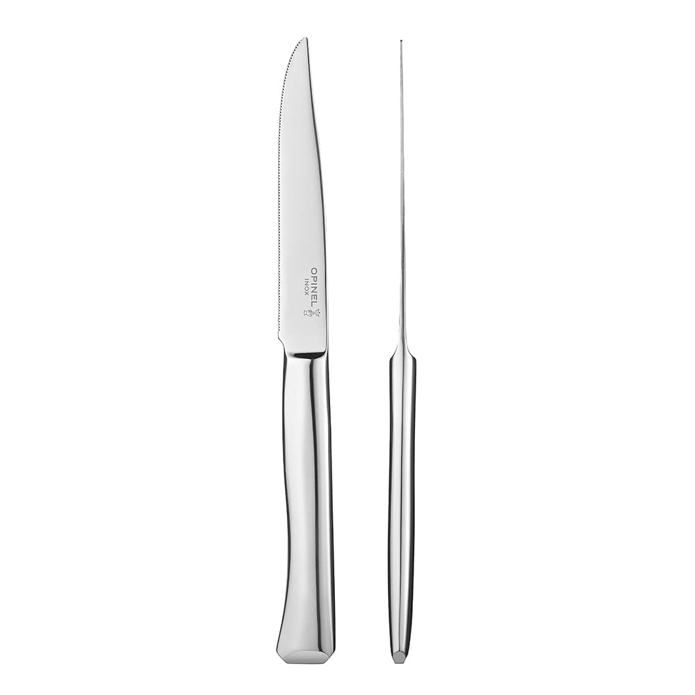 Opinel Perpétue Flatware Collection, Timeless and Elegant Stainless Steel Construction, Dishwasher Safe, Designed in France, Made in Portugal (4 Piece Knife Set)