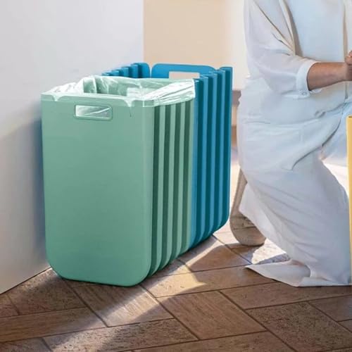 Guzzini 25 Litre Storage Container - Eco Packly Foldable for Storage | Multi - Purpose Container for Storage, Home Recycling, Bin | 100% Recycled Plastic - Kitchen, Garage, Bedroom Use (Sage Green)