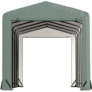 ShelterLogic ShelterTube Garage & Storage Shelter, 10' x 27' x 10' Heavy-Duty Steel Frame Wind and Snow-Load Rated Enclosure, Green