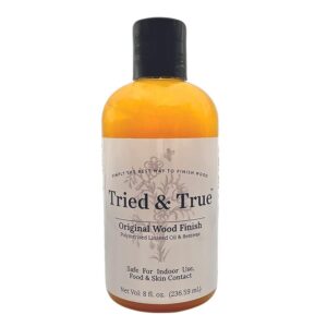 tried & true original wood finish, 8 oz. - linseed oil & beeswax blend, ideal for all woodwork, long-lasting durability, food safe sealer, non-toxic wood finish